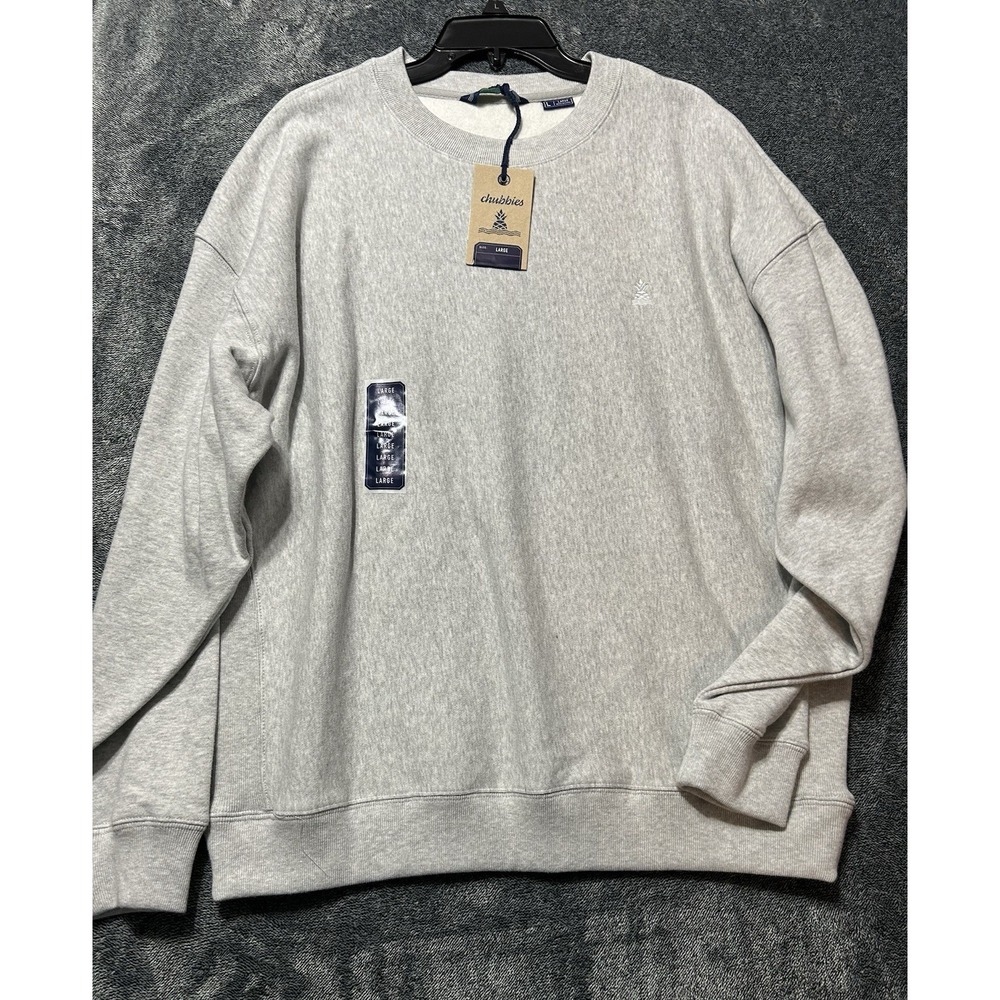 Chubbies The 6th Period Comfort Crewneck Men's Large Grey Sweatshirt (R1)